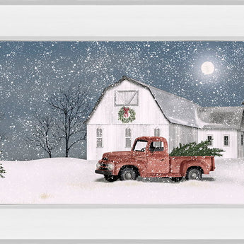 Winter On The Farm By Billy Jacobs - Mirrored Frame Wall Art - Dark Gray