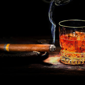 Tempered Glass With Foil - Cohiba & Whiskey - Black