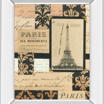 Travel Collage I By Gillian Fullard Mirror Framed Print Wall Art - Beige