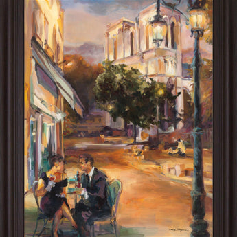 Evening Terrace - 28" x 34" Framed Wall Art - Beige