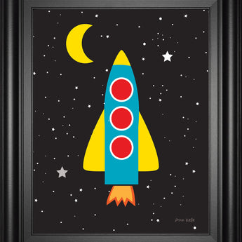 Blast Off By Ann Kelle - Framed Print Wall Art - Black