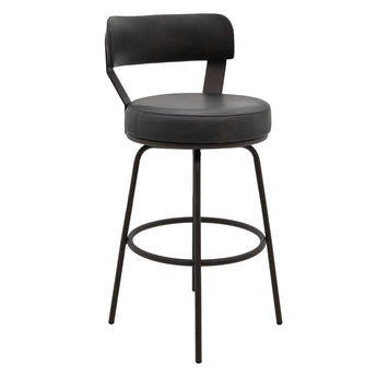 Maison - Taburete de bar tapizado de 61 cm - Negro oscuro