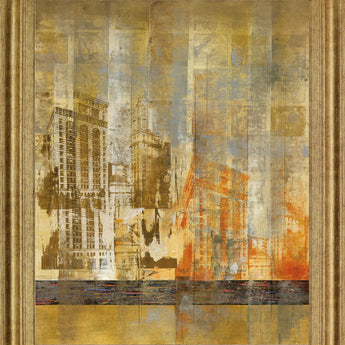 Golden Cityscape - 28" x 34" Framed Wall Art - Gold