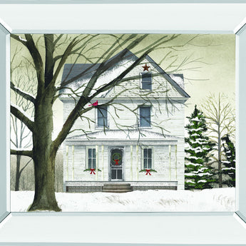 Winter Porch By Billy Jacobs - Mirror Framed Print Wall Art - Pearl Silver