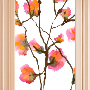 Inky Blossoms I By Deborah Velasquez - Framed Print Wall Art - Pink