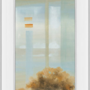Window On The Word I By Carol Robinson - Mirror Framed Print Wall Art - Light Blue