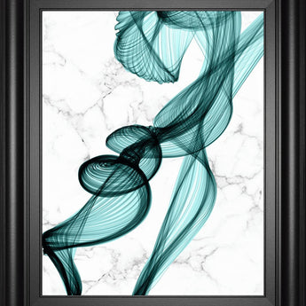 22x26 Teal Ribbons II By Irena Orlov - Light Blue