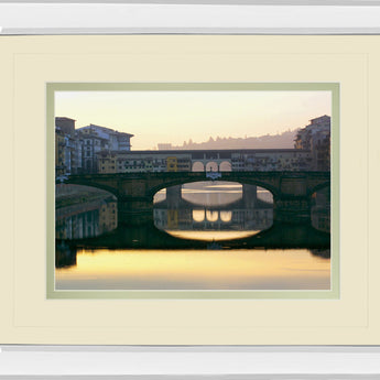 Ponte Vecchio By Bill Philip - Mirror Framed Print Wall Art - Dark Gray