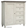 Stone Chest With 5 Drawer / 1 Door Antiqued Ivory / Weathered Gray - Gentleman’s Chests at Quality Home Furniture Mesquite