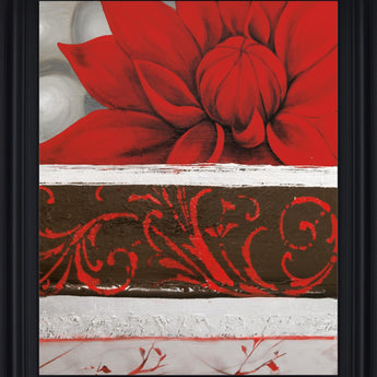 Crimson Blossom - 28" x 34" Framed Wall Art - Red