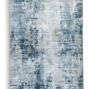 Arlenmont - 5' x 7' Rug - Blue / White / Brown