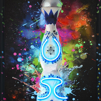 Electric Splash Spirit - 21" x 29" Framed Wall Art - Blue