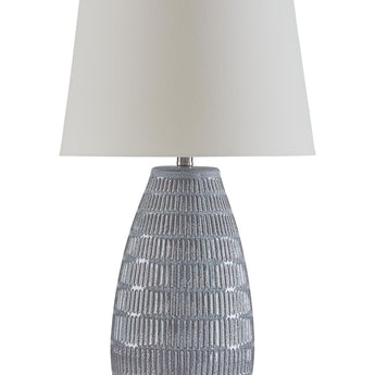 Kaidins - Ceramic Table Lamp - White / Blue