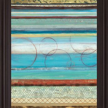 Azure Rhythm - 28" x 34" Framed Wall Art - Light Blue