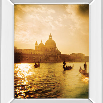 Venezia Sunset I By Thompson - Mirror Framed Print Wall Art - Gold