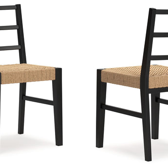 Isanti - Silla auxiliar de comedor (juego de 2) - Marrón claro/Negro