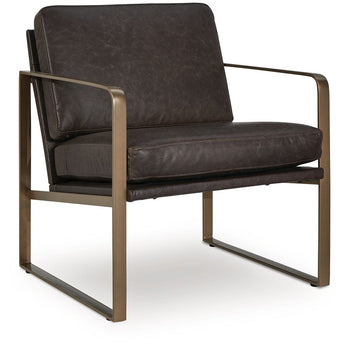Bradett - Silla decorativa - Acabado marrón oscuro/dorado
