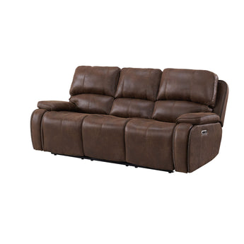 Atlantis - Sofá con reposacabezas reclinable eléctrico - Marrón Heritage