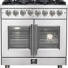 Forno 36" Pro-Style French Door Gas Range, Dual Fuel, S.S. - FFSGS6325-36