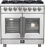 Forno 36" Pro-Style French Door Gas Range, Dual Fuel, S.S. - FFSGS6325-36