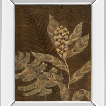 Tropical Night Il By Jane Carroll - Mirror Framed Print Wall Art - Dark Brown