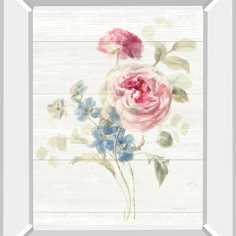 Cottage Garden II Shiplap By Danhui Nai - Mirror Framed Print Wall Art - White