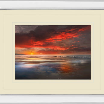 Before The Moon By Mike Calascibetta - Mirror Framed Print Wall Art - Red