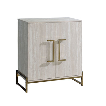 Larkin - Faux Marble Wine Cabinet - Pearl Silver