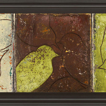 Lovely Birds Il By Patricia Pinto - Framed Print Wall Art - Dark Brown