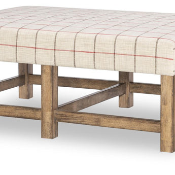 Vintage Market - Upholstered Ottoman Cocktail Table - Barnwood Oak