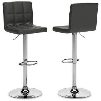 Bellatier - Tall UPH Swivel Barstool(Set of 2) - Black / Chrome Finish