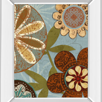Persian Garden Il By Katrina Craven - Mirror Framed Print Wall Art - Light Brown