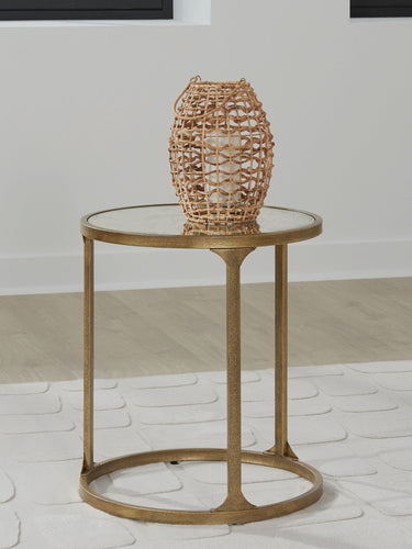 Korajane - Round End Table - Antique Gold