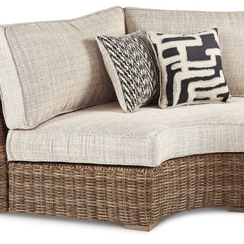 Beachcroft - Curved Corner Chair w/Cushion - Beige