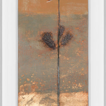 Solitary Flower I By Norman Wyatt - Mirror Framed Print Wall Artt - Light Brown