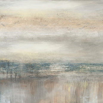 Hand Painted Textured Curated Canvas - Pearl Silver