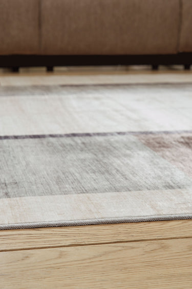 Larkport - 5' x 7' Washable Rug - Cream / Brown / Gray