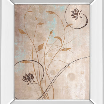 Spring Meadow I By Nan - Mirror Framed Print Wall Art - Beige