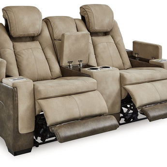 Next-Gen Durapella - Power Reclining Loveseat With Console/Adj Headrest - Sand