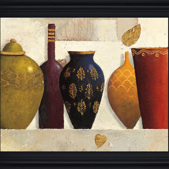 Golden Leaf Display - 28" x 34" Framed Wall Art - Gold