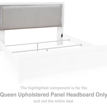 Maeling - Queen Upholstered Panel Headboard - White / Gray