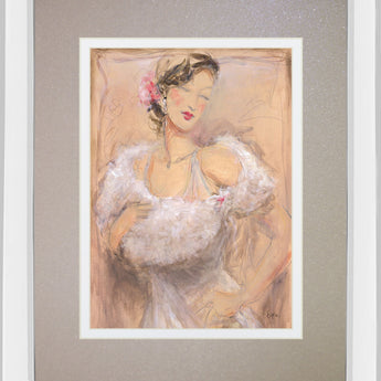 Stole My Heart Il By Dupre - Mirror Framed Print Wall Art - Pink