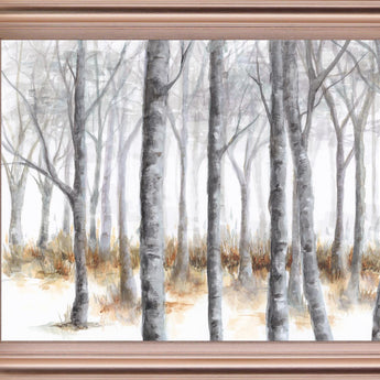 Whispering Silver Woods - 28" x 34" Framed Wall Art - Gray