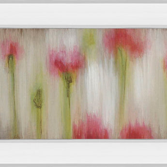 Rain Flower I By Dysart - Mirror Framed Print Wall Art - Beige