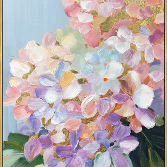 Petal Reverie II Hand-Embellished Canvas In Frame - Gold / Pink