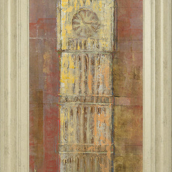 Big Ben By Longo - Framed Print Wall Art - Dark Red