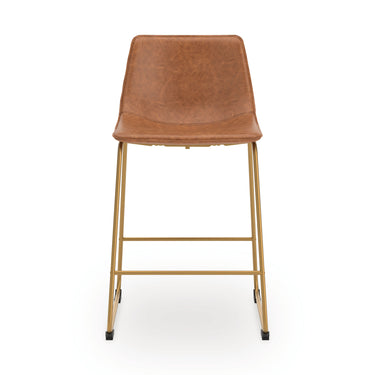 Ciabori - Upholstered Barstool (Set of 2) - Brown / Gold