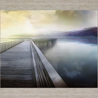 Serene Dawn Pathway - 28" x 34" Framed Wall Art - Gray