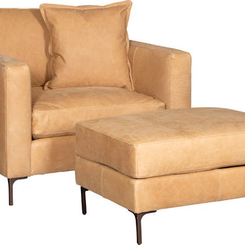 Mayo 1731 Series Leather Accent Chair with Metal Legs