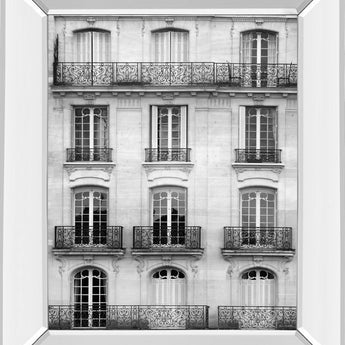 Across The Street I By Laura Marshall - Mirror Framed Print Wall Art - Gray
